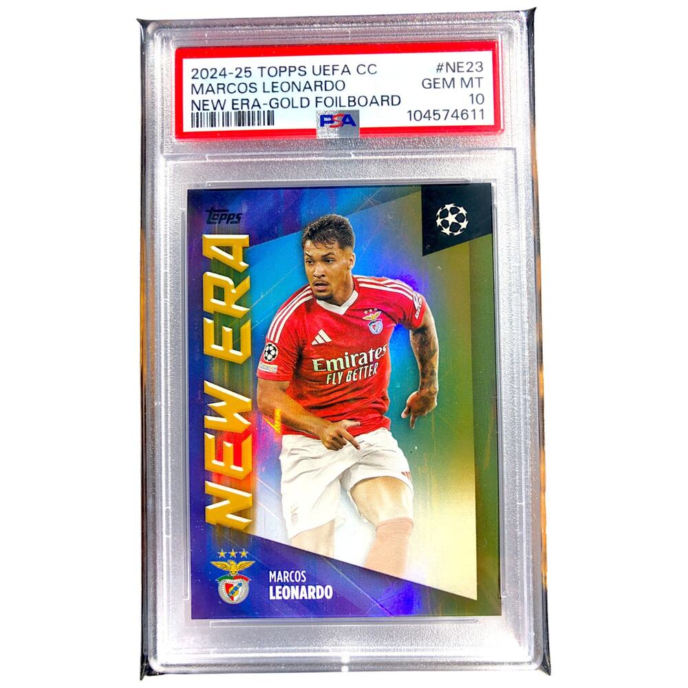 2024 Topps UCC New Era Gold Foilboard #NE-23 Marcos Leonardo Benfica /50 PSA 10